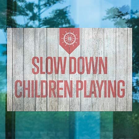 CGSignLab | האט ילדים משחקים -עץ לא -נוטי נצמד חלון | 30 x20